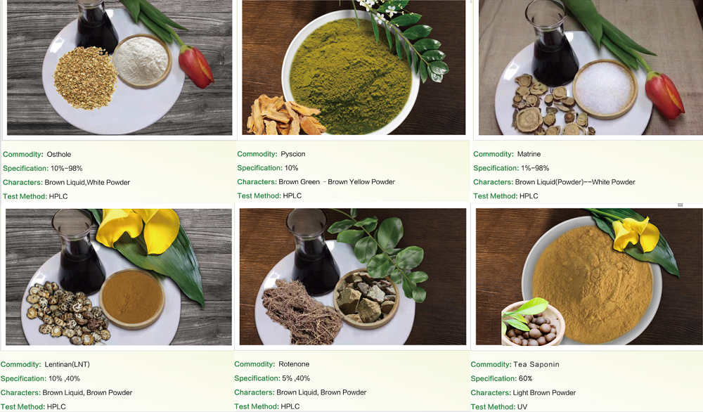 Ingredientes botánicos para pesticidas de Green Agri